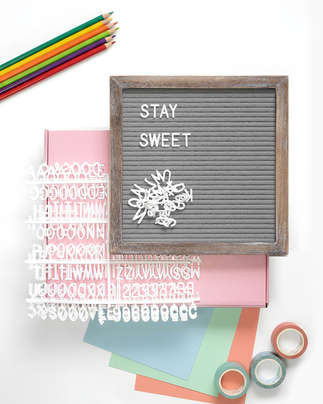 Gray Farmhouse Felt Letter Board