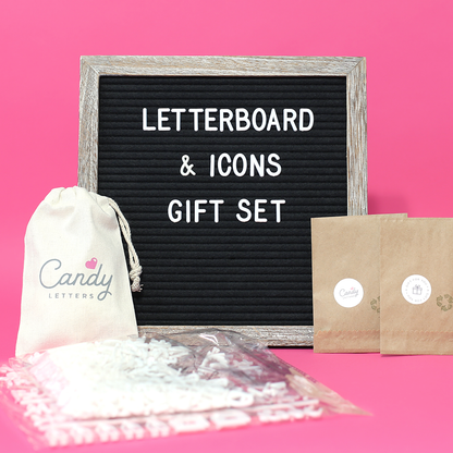 Letterboard & Icons Gift Set (Black Letterboard)