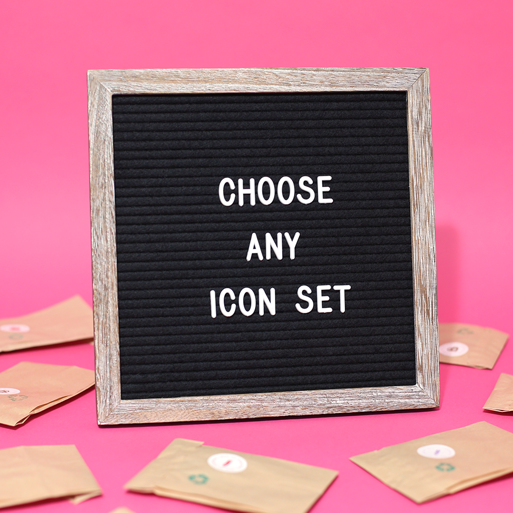 Letterboard & Icons Gift Set (Black Letterboard)