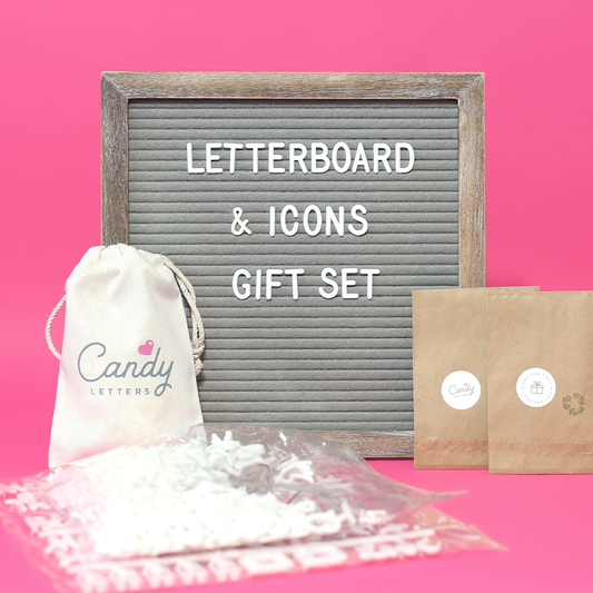 Letterboard & Icons Gift Set (Gray Letterboard)