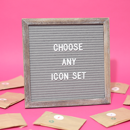 Letterboard & Icons Gift Set (Gray Letterboard)