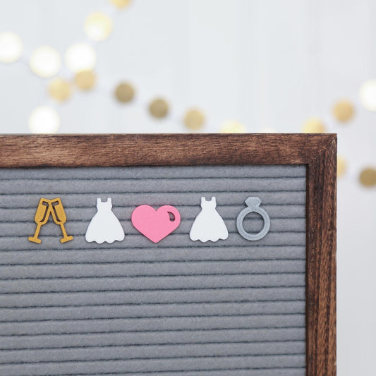 I Do (2 Dresses) Engagement & Wedding Letter Board / Letterboard Icon Collection