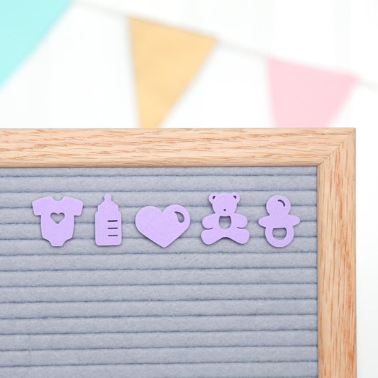 Oh Baby (Lavender) - Baby Announcement & Milestones Letter Board / Letterboard Icon Collection
