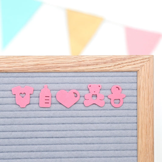Oh Baby (Pink) - Baby Announcement & Milestones Letter Board / Letterboard Icon Collection