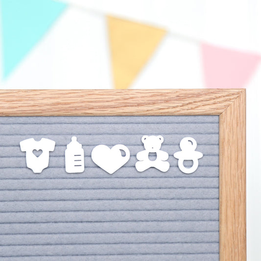 Oh Baby (White) - Baby Announcement & Milestones Letter Board / Letterboard Icon Collection