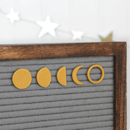 Over The Moon (Gold) - Astrological & Moon Phases Letter Board / Letterboard Icon Set