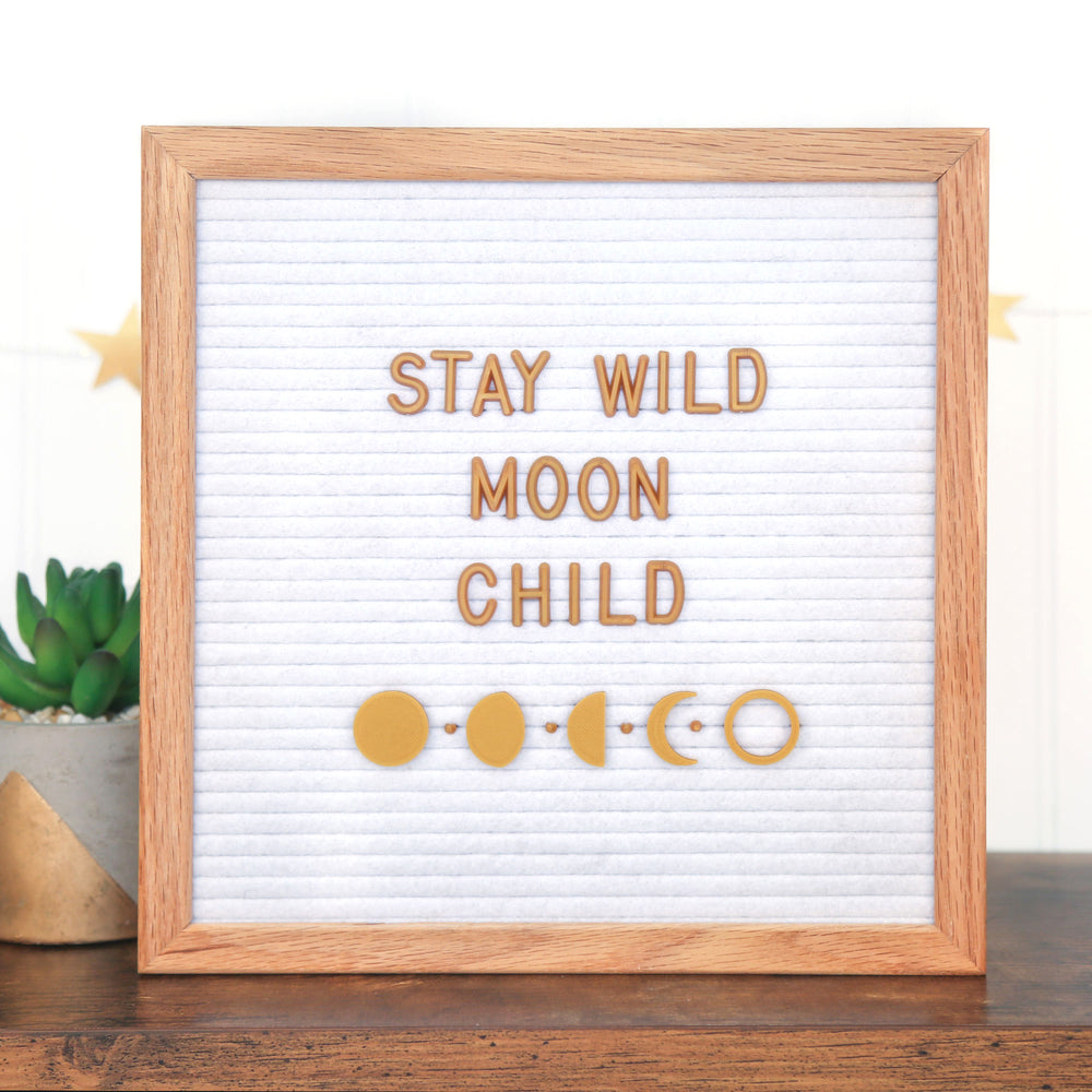 Over The Moon (Gold) - Astrological & Moon Phases Letter Board / Letterboard Icon Set