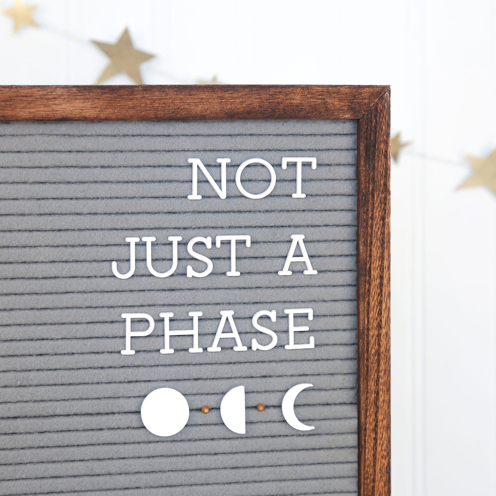 Over The Moon (White) - Astrological & Moon Phases Letter Board / Letterboard Icon Set