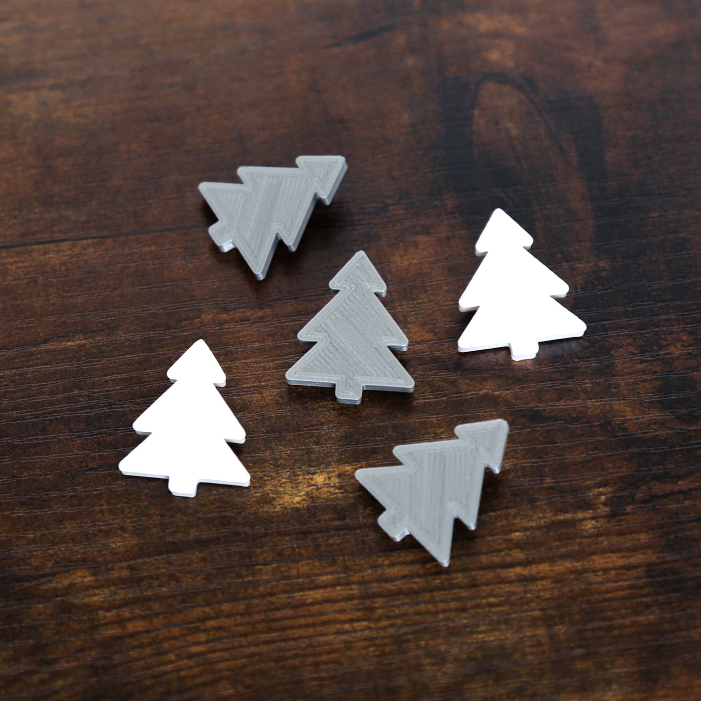 Pine Trees - Silver & White